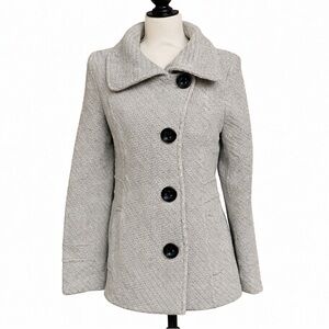 Steve by Searle Designer Light Gray Italian Wool Tailored Jacket Size 12